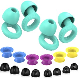 Concert Ear Plugs, 2-Pack Reusable Soft Noise-Reducing Ear Plugs for Motorcycle Wind Noise, Everyday Noise Relief with Clear Speech for Festival,Social Gatherings, Deep Focus, and Sleep (Green*2)