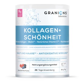 Granions Kollagen Pulver 260 g Collagen Pulver - Biotin Haare - Kollagen - Vitamin C - Hyalurons?ure - Sch?nheit Haut - Hohe Assimilation, Marine kollagen Geschmack rote Frchte - Kollagen kapseln - Granions