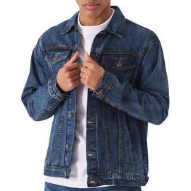 Denim Jacket Men – Regular Fit & Lightweight Trucker Style - Men's Blue Jean Jacket Casual Outerwear with Vintage Oversized Distressed Look – Perfect for Streetwear, Concerts, Travel & Everyday Wear