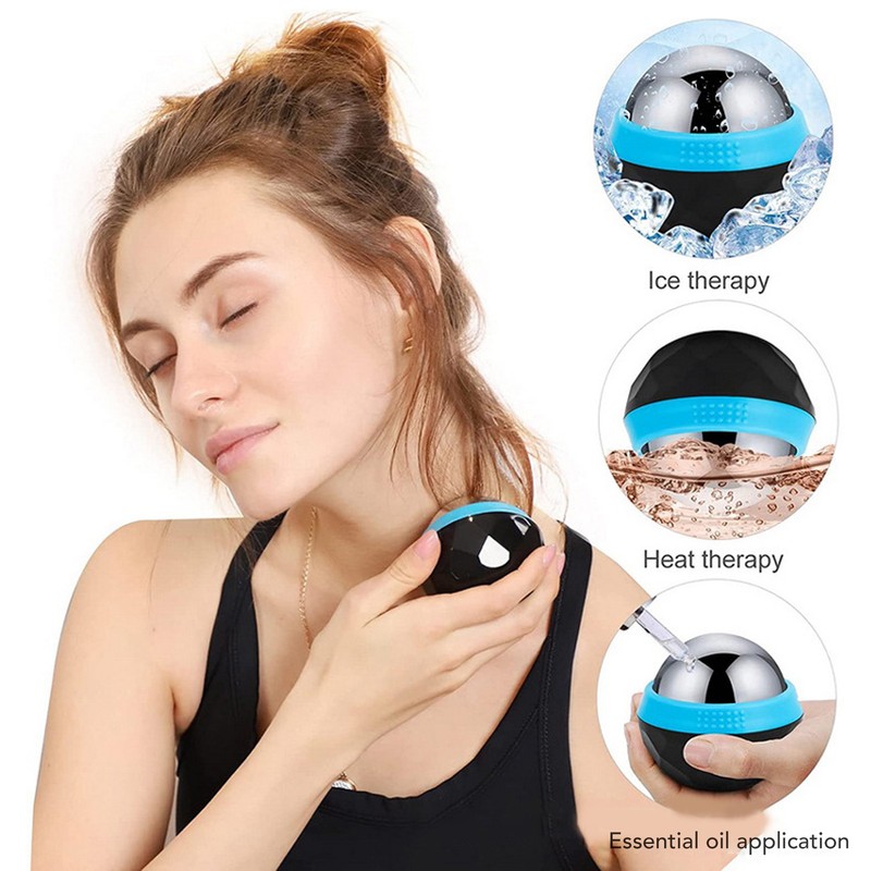 Cold Massage Roller Ball Handheld Heat Relief Stainless Steel Rolling