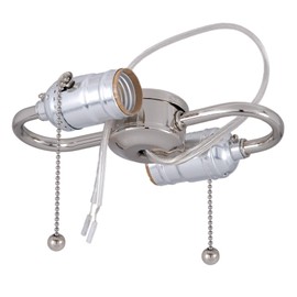 B&P Lamp® 2-Light S Type Cluster Body with Pull Chain Sockets (Silver)
