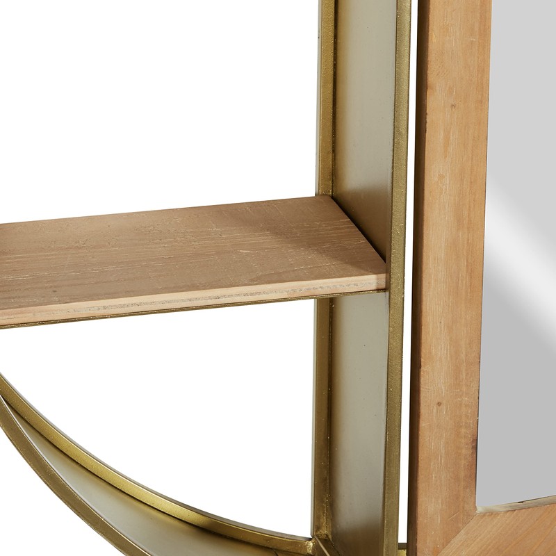 Deco 79 Wall Shelf, 28"L x 5"W x 27"H, Gold