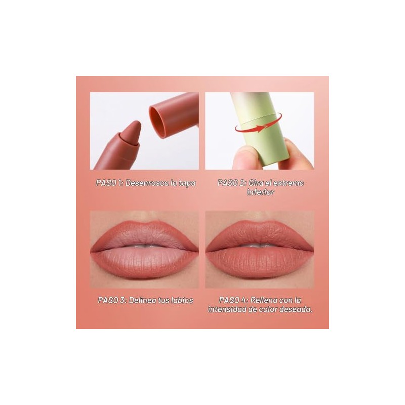 Set de Labiales y Delineadores, 4 Piezas, 01- para Labios