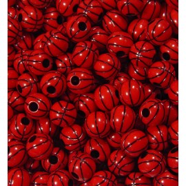 JOLLY STORE Crafts® 60pc Basketball Beads for school sports jewelry necklaces bracelets kids crafts