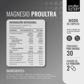 Magnesio PRO Ultra de Supplement Factory, Cápsulas con Citrato, Glicinato y Orotato