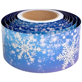 Snowflakes Bulletin Board Border 36ft Straight Trim for Christmas Party Decoration Winter Themed Classroom 1 Roll