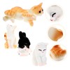WOONEKY 4pcs Miniature Cat Figurines Decorative Resin Kitten Figures for