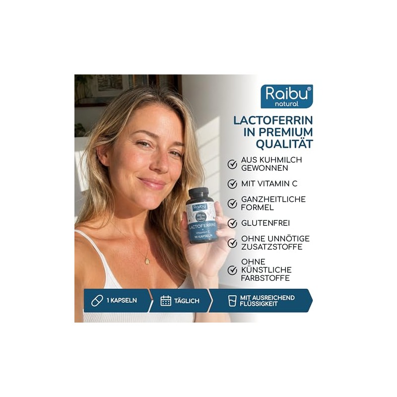 RAIBU Lactoferrin 250 mg with Vitamin C - Immune Support