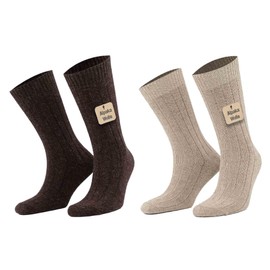 Goonsie Alpaca Wool Socks, Winter Comfort and Warm for Men & Women Alpaca-Merino blend Boot Socks Thermal Cushioned (2 Pairs - Medium - Plain)
