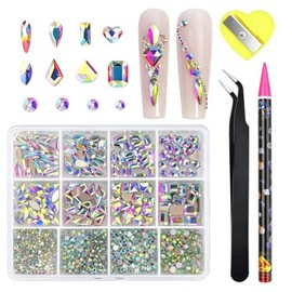 Nivofu diamantes de imitación para uñas, decoración de uñas