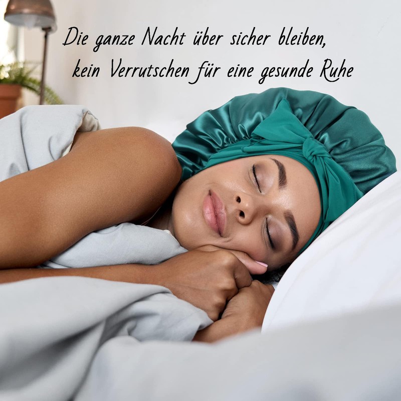 Satin Bonnet Night Sleep Cap, Silk Curls Breathable Silk Sleep