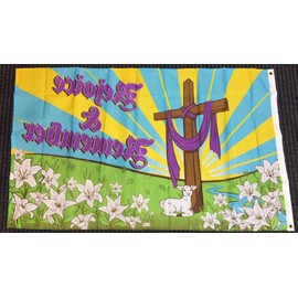Easter Rejoice & Remember Flag 3x5ft Poly