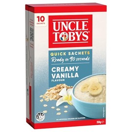 UNCLE TOBYS Oats Quick Sachets Creamy Vanilla, 10 Sachets