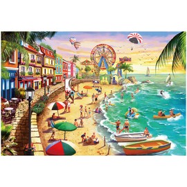 Lavievert Jigsaw Puzzle 1000 Piece Puzzle for Adults - Beach, Happy Vacation
