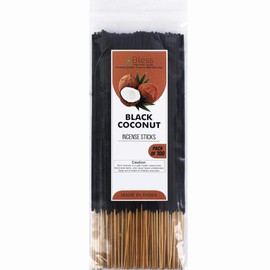 Bless-International-Black-Coconut 100%-Natural-Handmade-Incense-Sticks Organic-Chemicals-Free-for-Relaxation-Positivity-Yoga-Meditation 12-Inches-1-Hour-Plus-Burning-Time-100-Sticks-250-GM