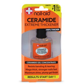 Nail-Aid Ceramide Extreme Thickener - Nail Strengthener - Ridge-Free, Long-Wear Shine Finish - Clear, 0.55 Fluid Ounce