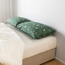 YuHeGuoJi Green Plant Pillow Cases Set of 2 Queen 100% Cotton Sage Botanical Pillowcases Envelope Closure Beige Pine Cone Decorative Bed Pillow Covers 2 Pack 20x26 Inches Leaves Pillow Protector