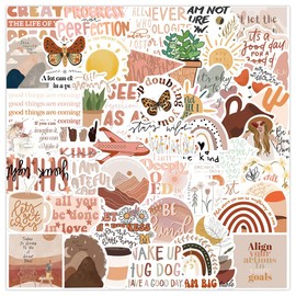 Inspirational Sticker Set, Aesthetic Stickers, Vintage Stickers, Waterproof, Creative DIY for Laptop, Mobile Phones, Skateboard, Luggage, etc., Suitable for Adults and Children, Pack of 100