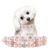 Dog Pearl Necklace Collar,Fancy Crystal Bling Dog Collar, Rhinestone Diamond