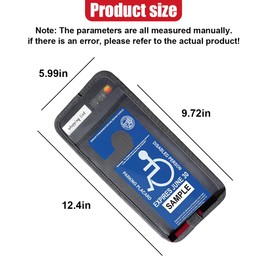 GAOLAOSY Handicap Placard Holder for Car, Universal Disabled Parking Permit Sign Holders, Handicap Placard Protector with Pen Holder & Note Paper Slot for Car Interior Sun Visor Storage (Gray)