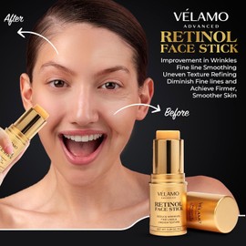 VELAMO ADVANCED Retinol Face Stick 8g – Solid Retinol Serum & Moisturizer for Face, Anti-Aging Retinol Cream Stick for Men and Women, Fine Line & Wrinkle Treatment, Easy-Glide Skincare
