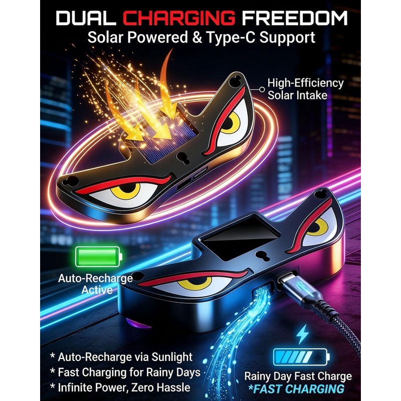 Solar Powered Devils Eyes LED Car Light, Devil Eyes Lights