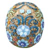 Skull Figurine with Floral Pattern - 16 cm Height, Bone