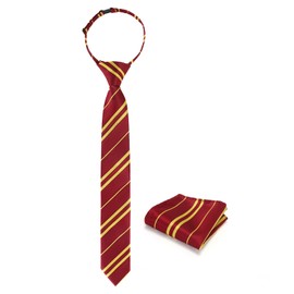 Puistr Boys Tie and Pocket Square Set Pre-tied Kids Necktie Age 8-12 Years Wedding Graduation School Uniforms with Gift Box