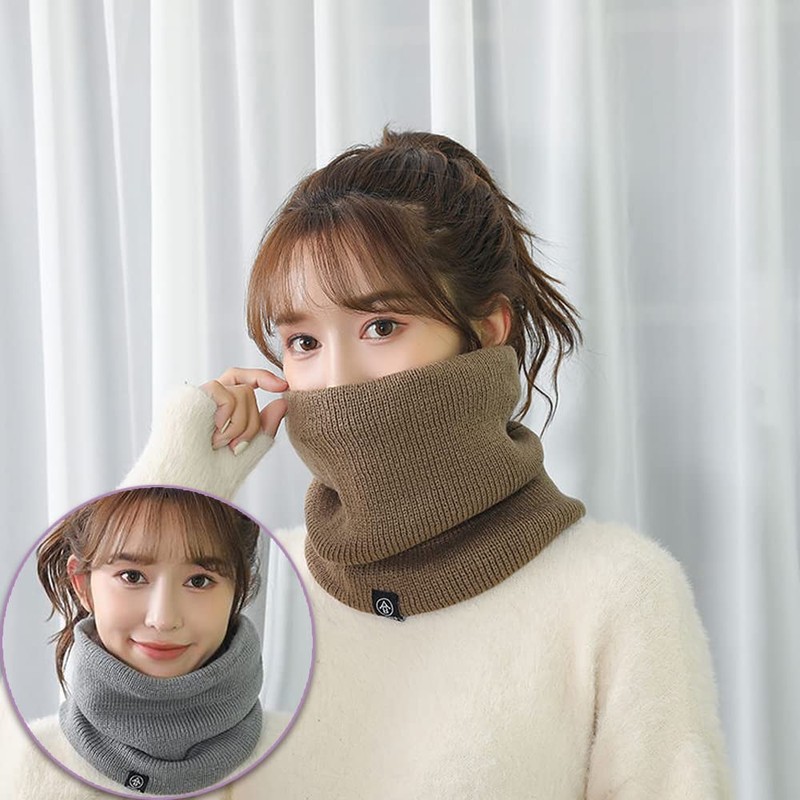 Fourfivesix Haru Knit Neck Warmer, Winter, Thick, Fluffy, Fleece Lining,