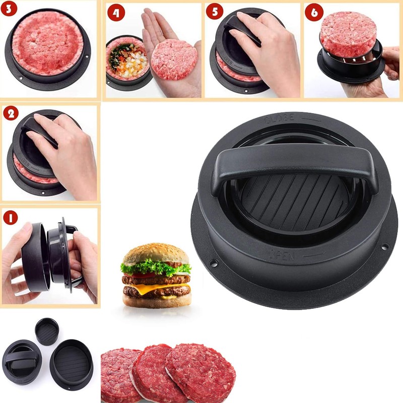 Navani 3-in-1 Burger Press | Non-Stick Patty Makers | 100