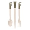 CHUMS CH62-1734-M095-00 Camper Cutlery 3-Piece Set, Khaki/Gray, Spoon: Length 7.9