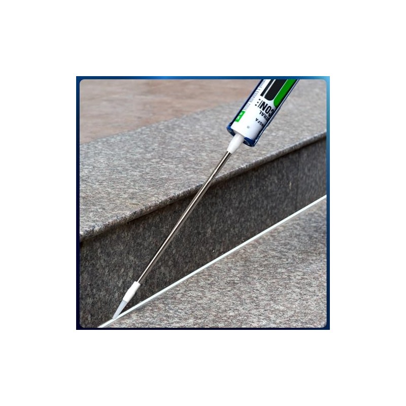 Professional Caulking Gun Nozzle Extensions, Stainless Steel, Straight and Curved