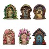 Nerciony Wooden Fairy Doors for Garden – 6pcs Miniature Door