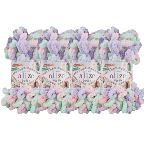 Alize Puffy Color Babydeckengarn, 400 g, 100 % Mikropolyester, weiches