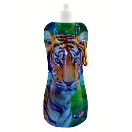 Pocket Bottles Zees Inc Cb1020 Tiger Foldable Bottle, 16 Oz, Multicolor