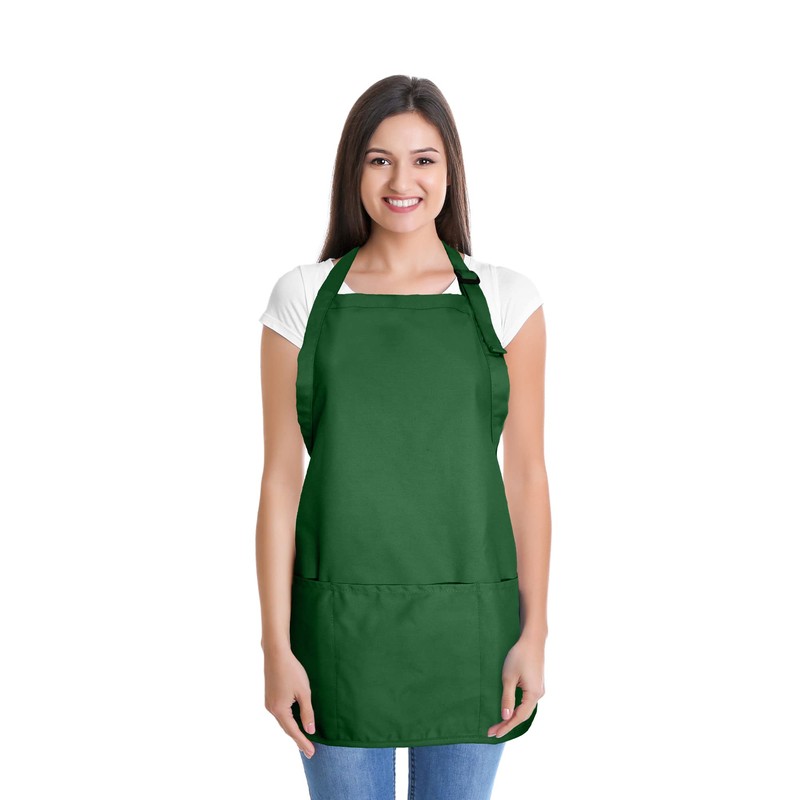 DALIX Apron Commercial Restaurant Home Bib Spun Poly Cotton Kitchen