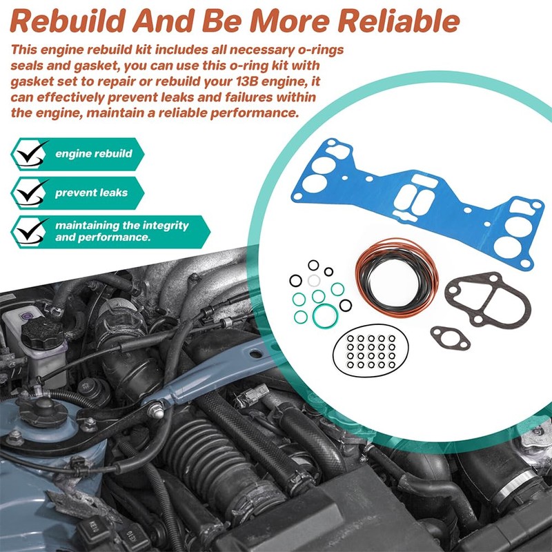 Foruly Engine Gasket & O-Ring Kit for Mazda RX-7 13B