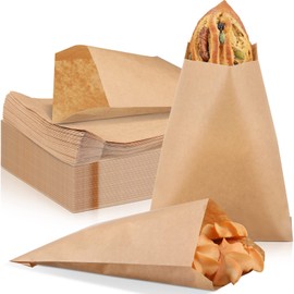 Epakh 500 Pcs Grease Resistant Paper Treat Bags 5. 12 x 7. 09 Inches Paper Cookie Sleeves Bags Glassine Semi Transparent Flat Bakery Sleeves Envelopes for Bakery Candies Chocolate Hand Pie(Brown)