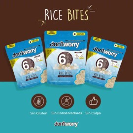 Rice Bites Dont Worry Malvaviscos 4 Pack Sin Gluten Sin Azúcar Snack Saludable Alto Fibra Proteína Bajo Calorías Postre Dulces Alimentos Dieta Keto   