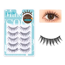 Sharp Style EASY EYELASH SERIES Popular False Eyelashes Quality Transparent Leads Soft Natural Reusable 5 Pairs (No.01 Manga)