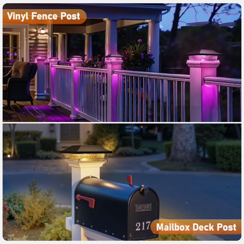 Viewsun 12 Pack Solar Post Cap Lights, Outdoor Fence Solar