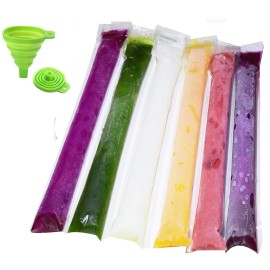 WYLSY 120Pcs Ice Popsicle Molds Bags Ice Cube Mold Ice Pop Mold Pouch With Z
