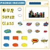 FYSUIMU 52Pcs Super Themed Hero Bulletin Board Decoration Set Cityscape