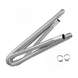 Stainless Steel Spiral Corrugated Exhaust Pipe Parking Heater Exhaust Hose Diesel Heater Exhaust Pipe with clamp (78.7 in/200 cm)