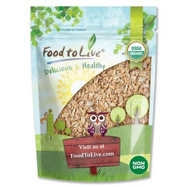 Food to Live Organic Rolled KAMUT Khorasan Wheat Flakes, 3 Pounds - Non-GMO, Whole Wheat Berries, Kosher, Bulk, Great for Cereal, Granola, Muffins, Milling into Flour for Baking, Product of the USA.