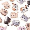 Stiesy 35Pcs 7 Styles Cat Charms Pendants Enamel Colorful Kitten