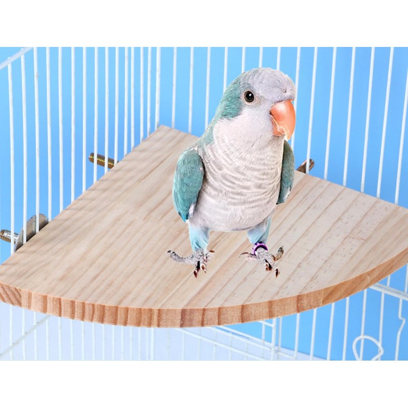 Bird Perch Platform Stand, Wood Cage Platform for Parakeet Cockatiel