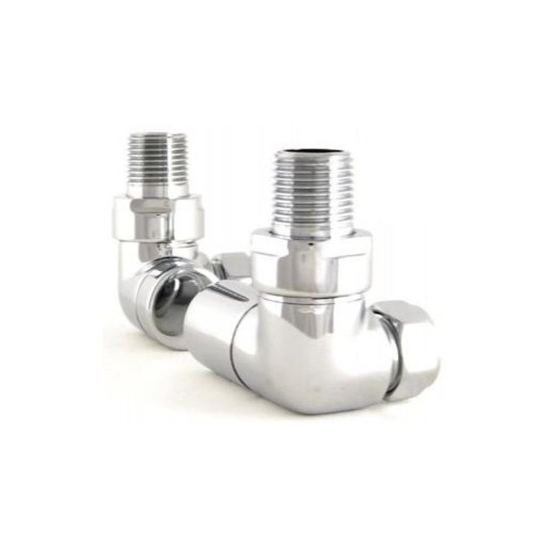 Hansvit MODCOMRV Corner Angled Radiator Valves, Chrome
