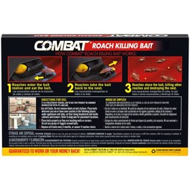 Combat Roach Killing Bait Stations for Small and Large Roaches, 6 Count (Pack of 1) | Combat