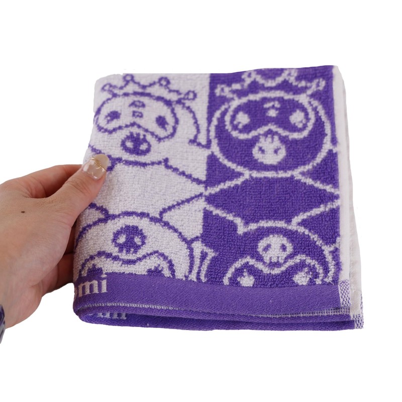 Kuromi [Hand Towel] Jacquard Wash Towel/Kromi Face Sanrio